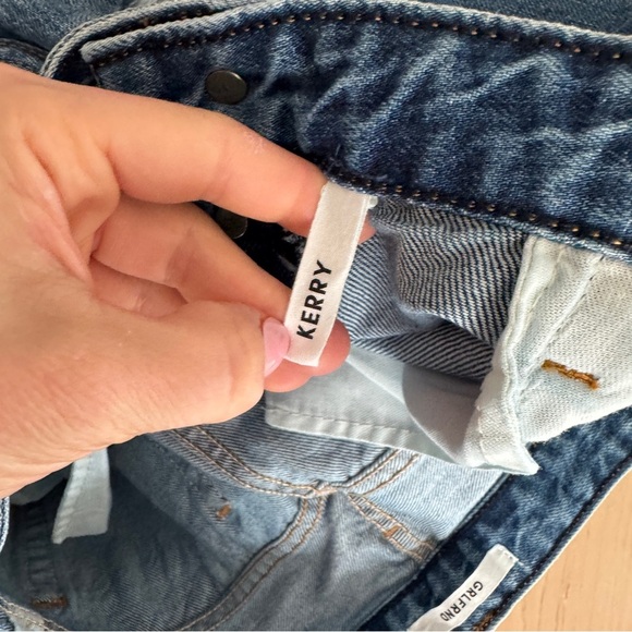 GRLFRND Denim shorts Kerry high rise cuffed distressed light wash raw hem jean - Picture 10 of 12